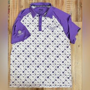 Tattoo Golf Polo Shirt Purple Skull Pattern size large